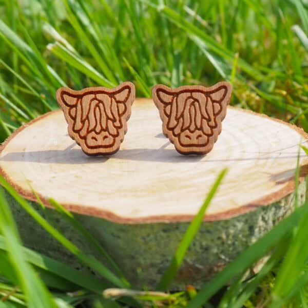 Highland Cow Stud Earrings - handmade by The Crafting Croft