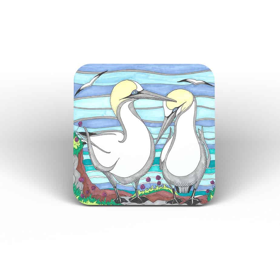 Gannet Coaster - handmade by Fishing Float Art (view 2)