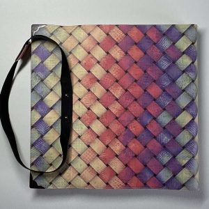 Large printed cork fabric covered Sketch book, pen loop and med/rough surface book block, opens flat - handmade by Brue Art (view 3)