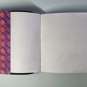 Large printed cork fabric covered Sketch book, pen loop and med/rough surface book block, opens flat - handmade by Brue Art (view 5)