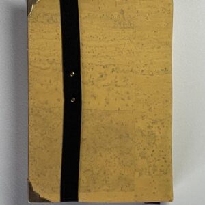 Flexible yellow cork covered Journal with a 100% rag plain paper block and elastic/cork pen holder. - handmade by Brue Art (view 3)