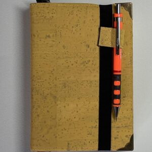 Yellow fabric cork covered journal