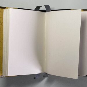Flexible yellow cork covered Journal with a 100% rag plain paper block and elastic/cork pen holder. - handmade by Brue Art (view 6)