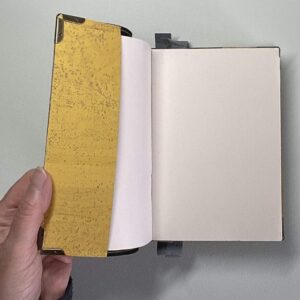 Flexible yellow cork covered Journal with a 100% rag plain paper block and elastic/cork pen holder. - handmade by Brue Art (view 7)