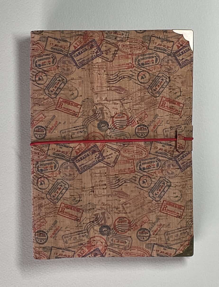 A5 journal with postal printed cork cover