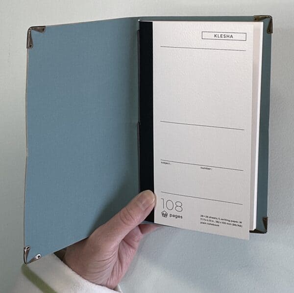 Pocket sized Faces Print Cork Cover with B6 Plain Notebook