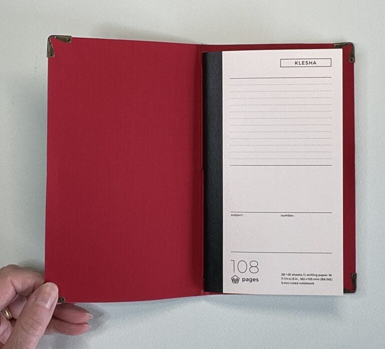 Pocket sized Make up and Accessories Print Cork Cover with B6 Lined Notebook