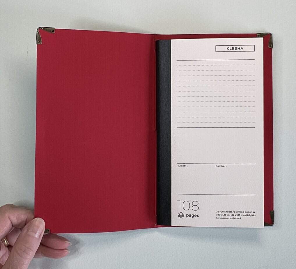 Pocket sized Make up and Accessories Print Cork Cover with B6 Lined Notebook - Image 2