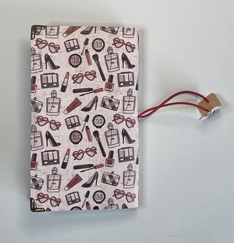 Pocket sized Make up and Accessories Print Cork Cover with B6 Lined Notebook