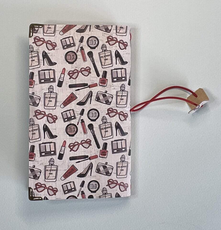 Pocket sized Make up and Accessories Print Cork Cover with B6 Lined Notebook - Image 4