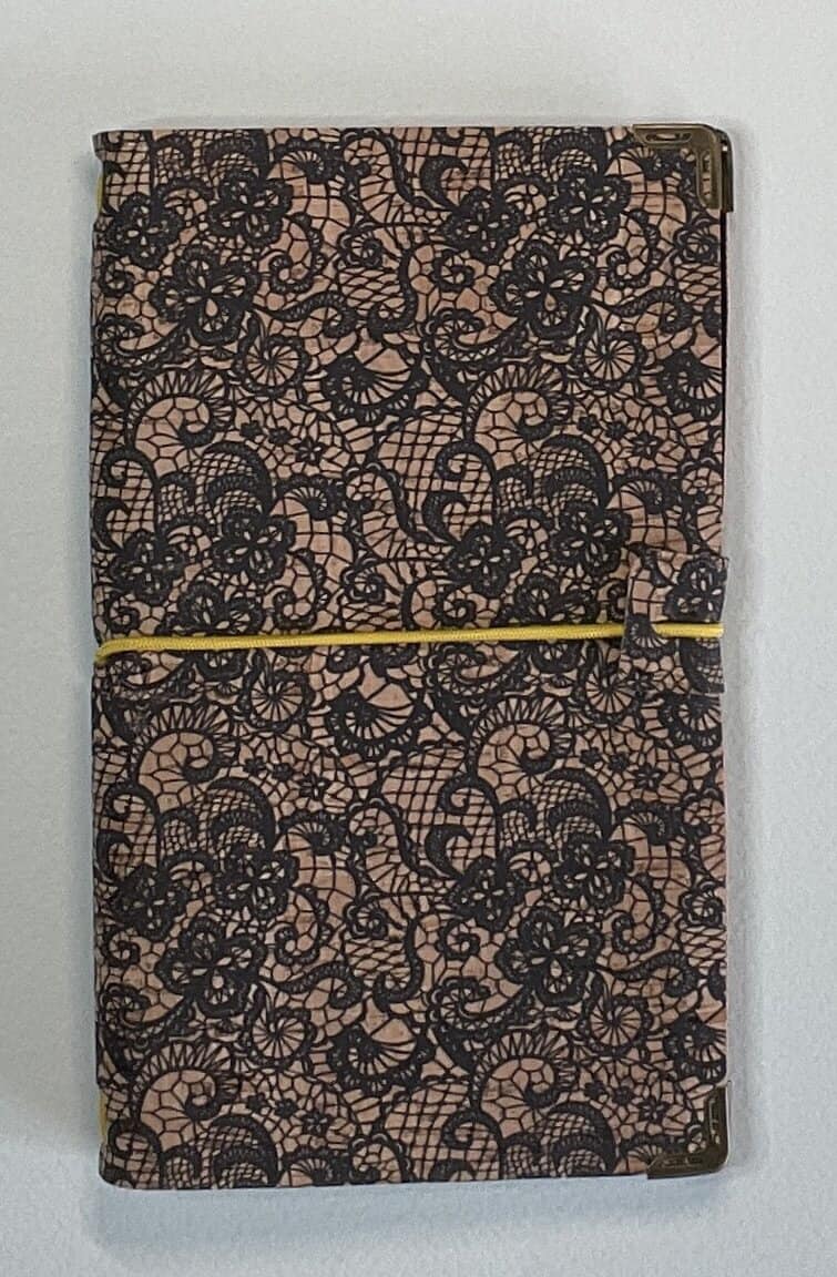 B6 lace printed cork cover notebook