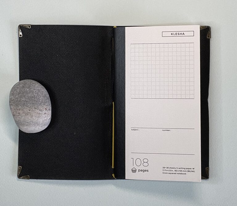 Pocket sized Lace Print Cork Cover with B6 Squared Notebook