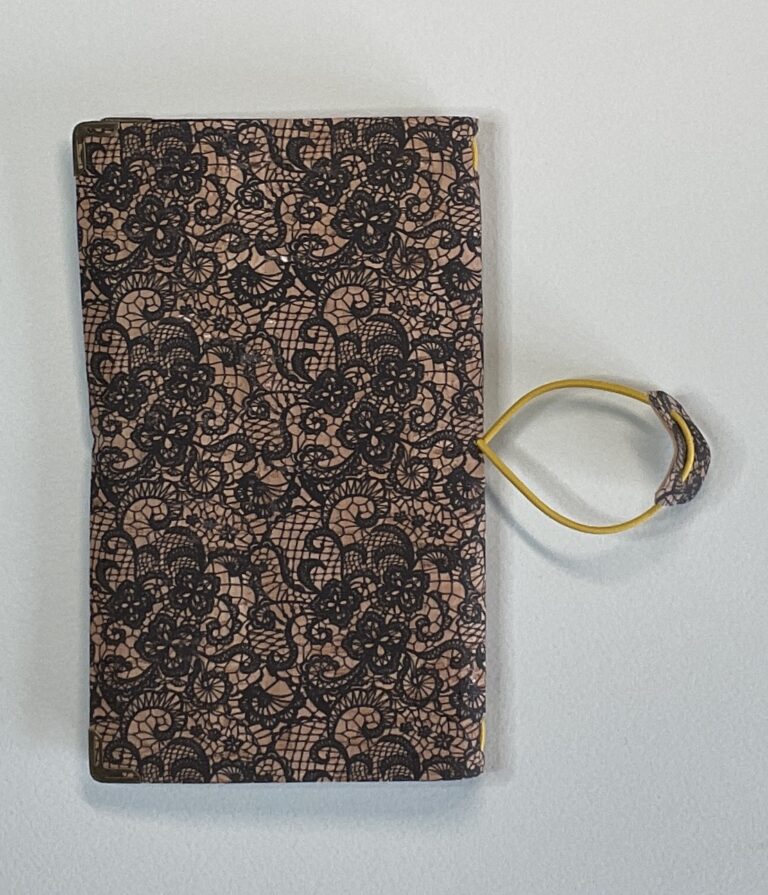 Pocket sized Lace Print Cork Cover with B6 Squared Notebook