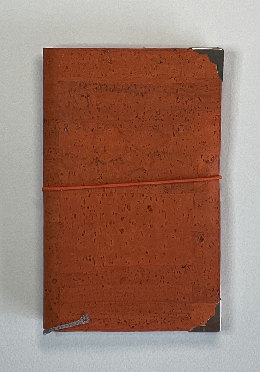 Orange cork covered notebook