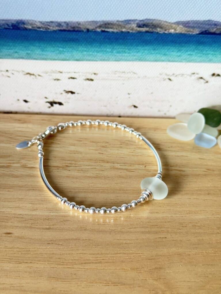 Headland Hebridean Sea Glass Bracelet - handmade by Salka Jewellery (view 2)