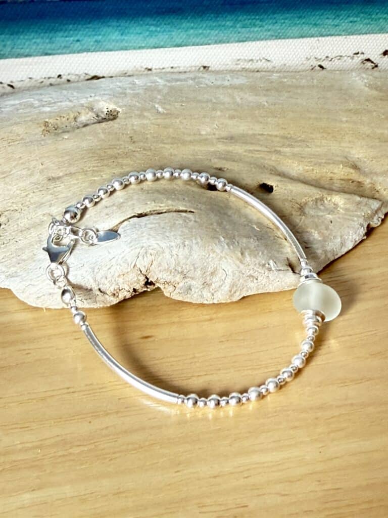 Headland Hebridean Sea Glass Bracelet - handmade by Salka Jewellery (view 3)