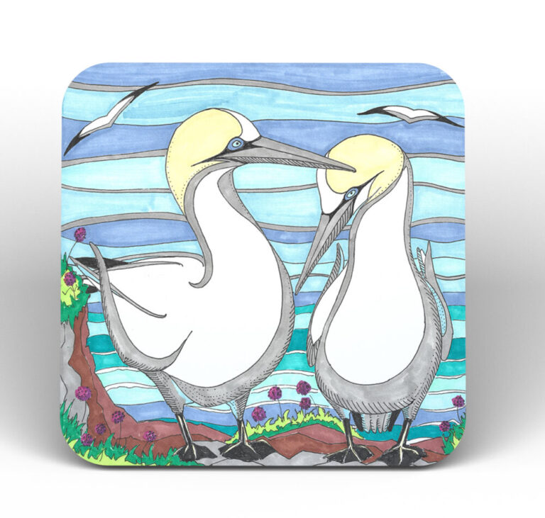Gannet Coaster - handmade by Fishing Float Art
