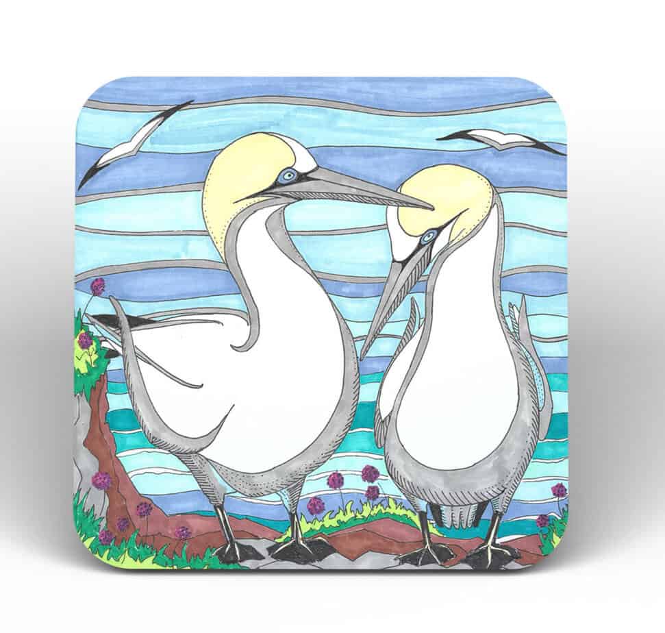 Gannet Coaster - handmade by Fishing Float Art