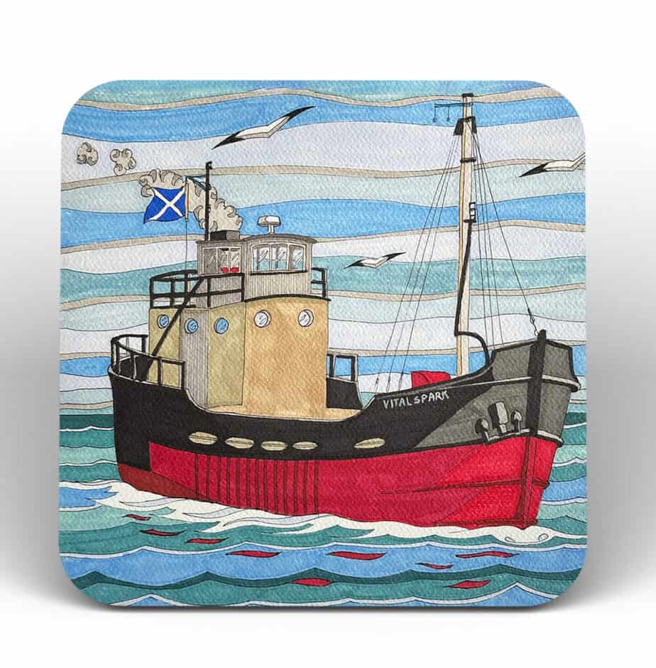 Vital Spark Coaster - handmade by Fishing Float Art