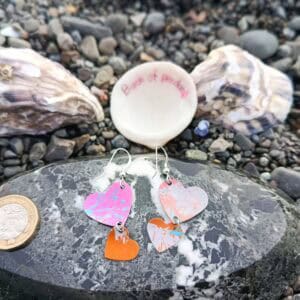 Dangling Hearts Orange and Pink - Image 3