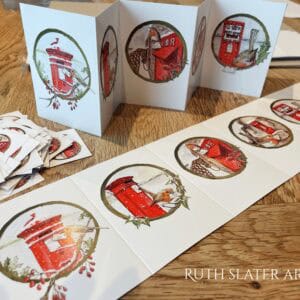 Robin and Post boxes Concertina Card - Image 1