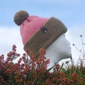 Dusky pink hat with an Olive brim - Image 1