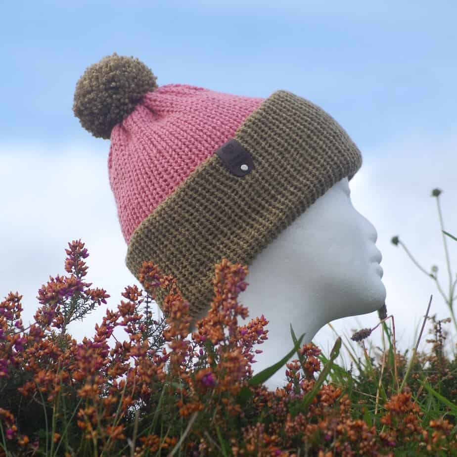 Dusky pink hat with an Olive brim - Image 1