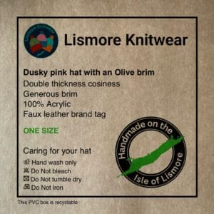 Dusky pink hat with an Olive brim - Image 3