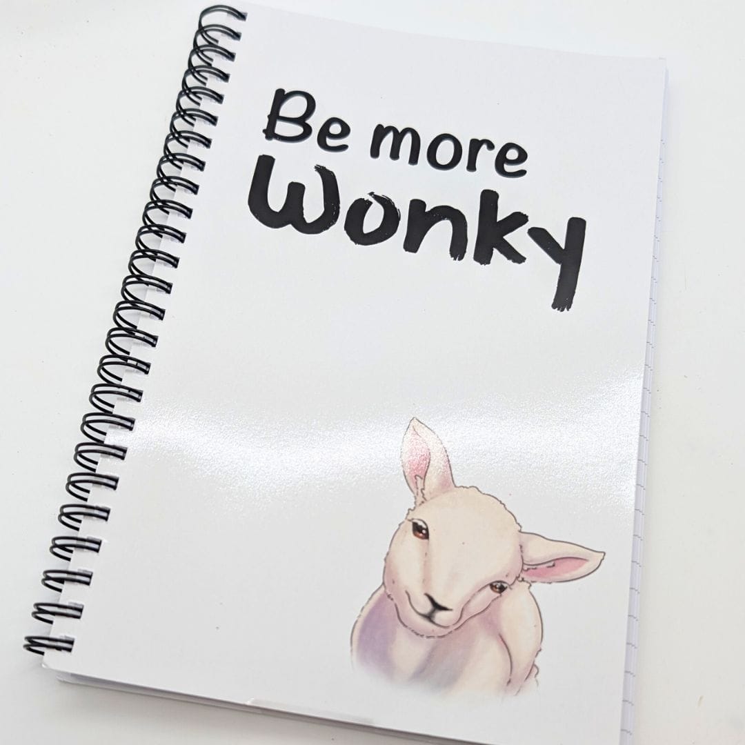 "Be more Wonky" Spiral Notebook - Image 1