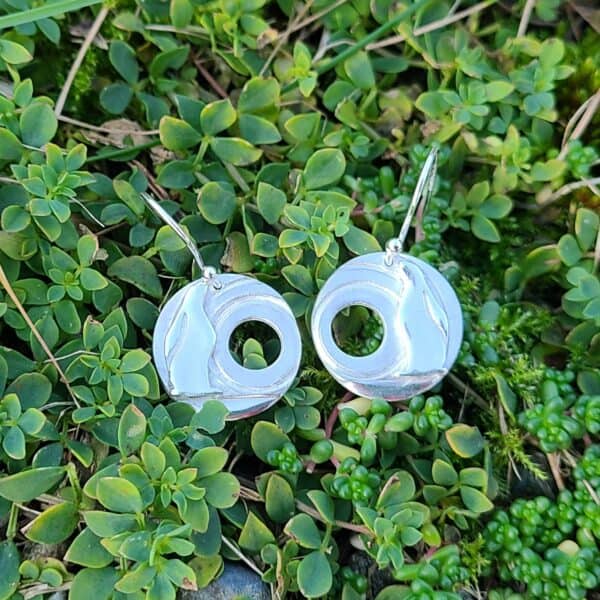 Moon Gazing Hare with Swirling Stars Earrings