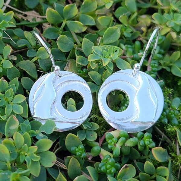 Moon Gazing Hare with Swirling Stars Earrings