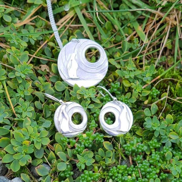 Moon Gazing Hare with Swirling Stars Earrings