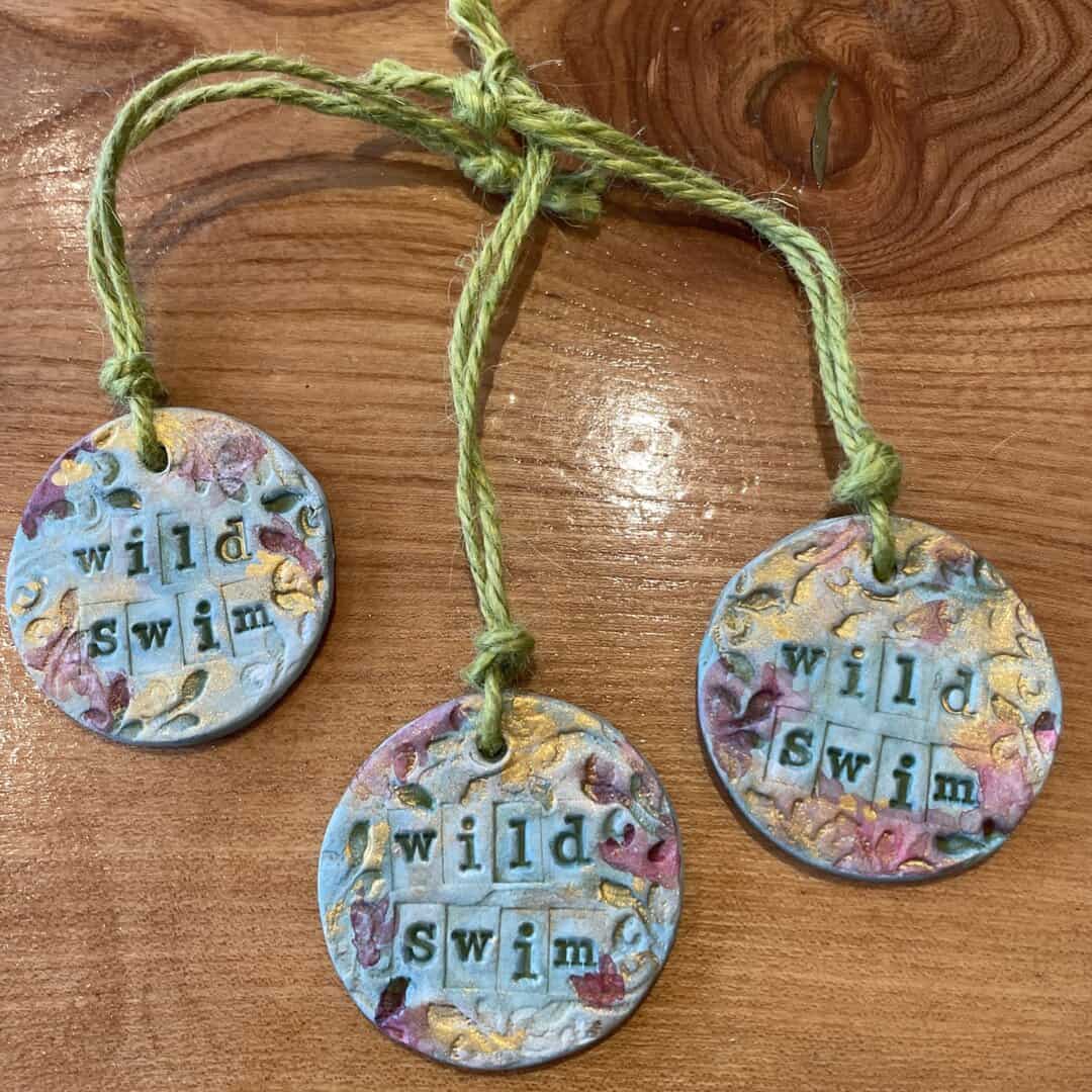 Wild swim handmade ceramic hand painted Christmas decoration - Image 5