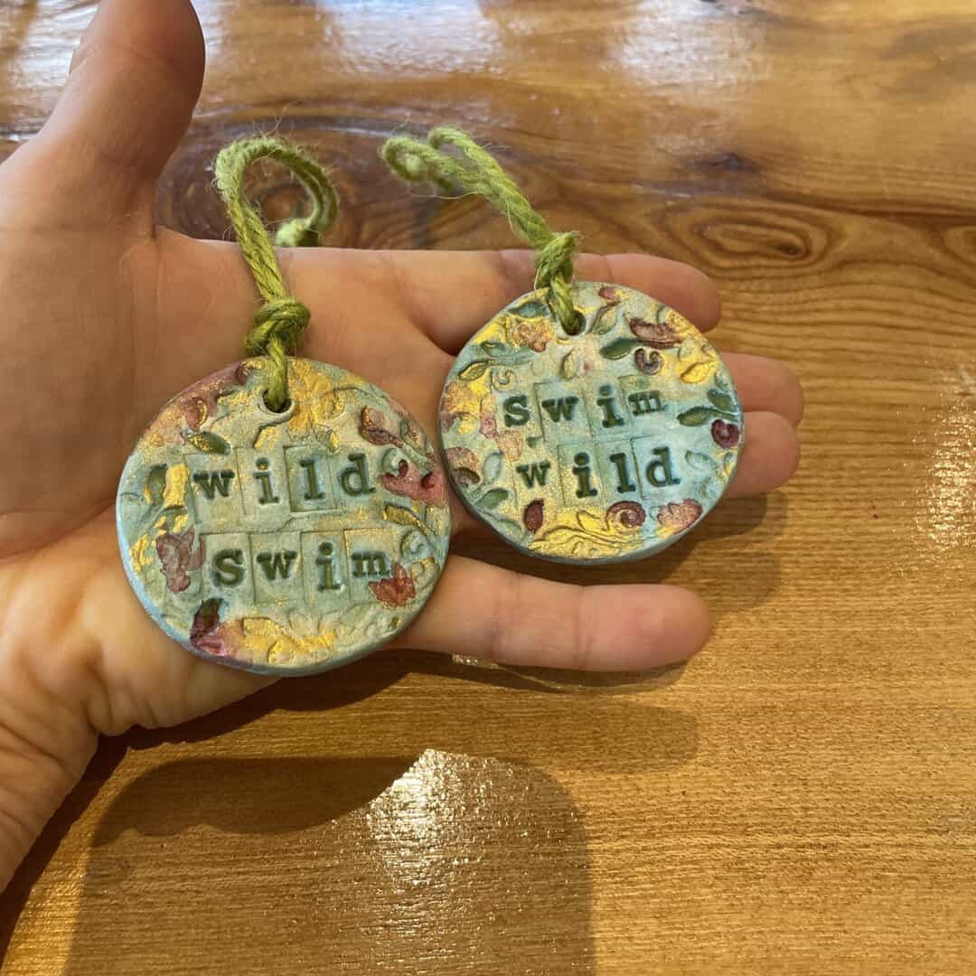 Wild swim handmade ceramic hand painted Christmas decoration - Image 11