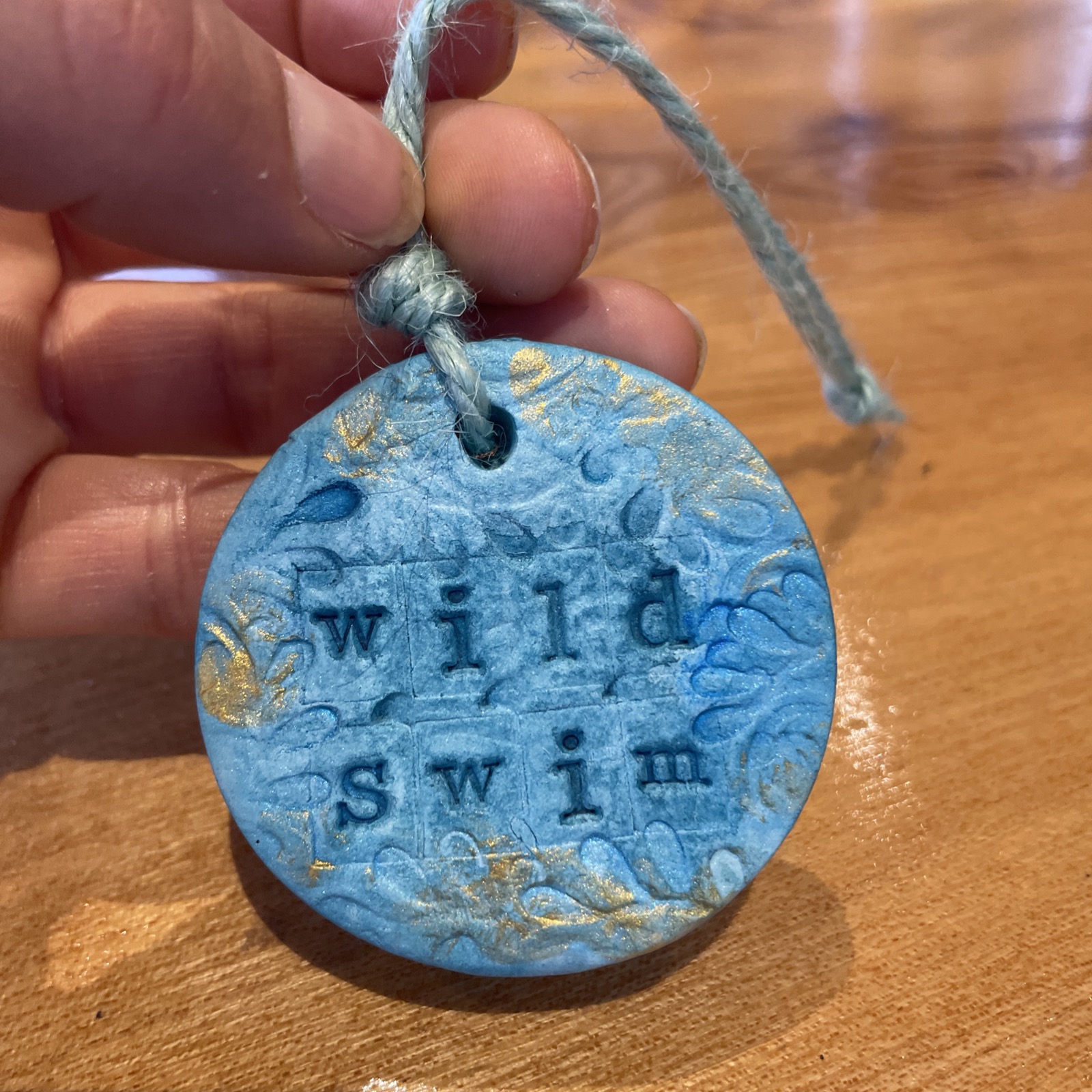 Wild swim handmade ceramic decoration gift