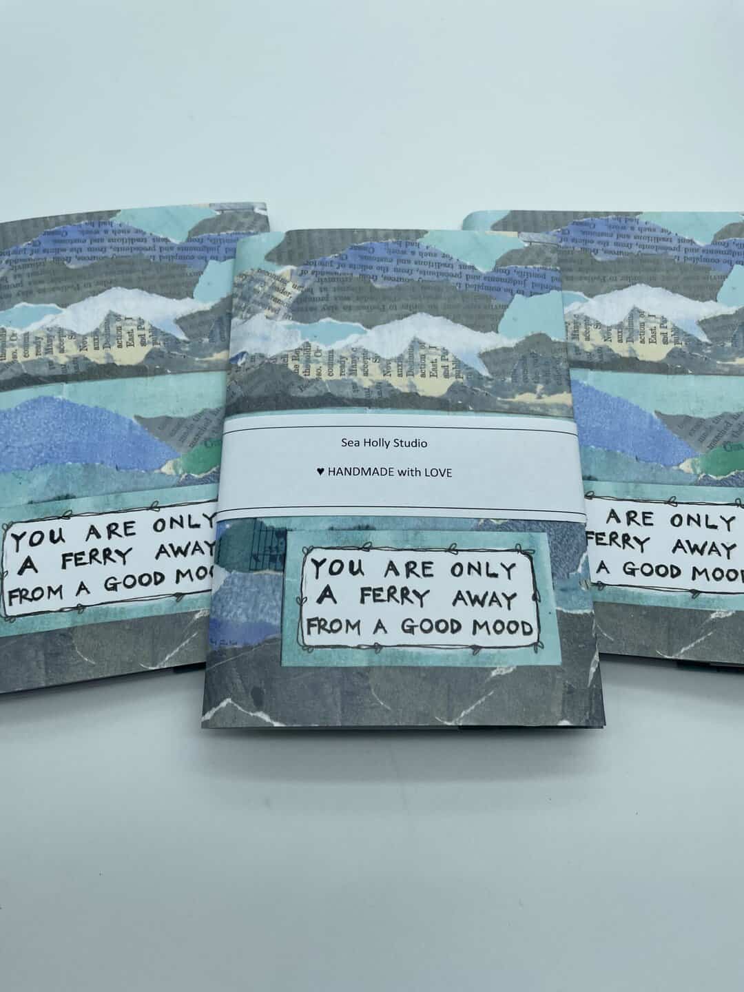 You are only a ferry away from a good mood. Island notebook journal travel log - handmade by Seaholly Studio (view 3)