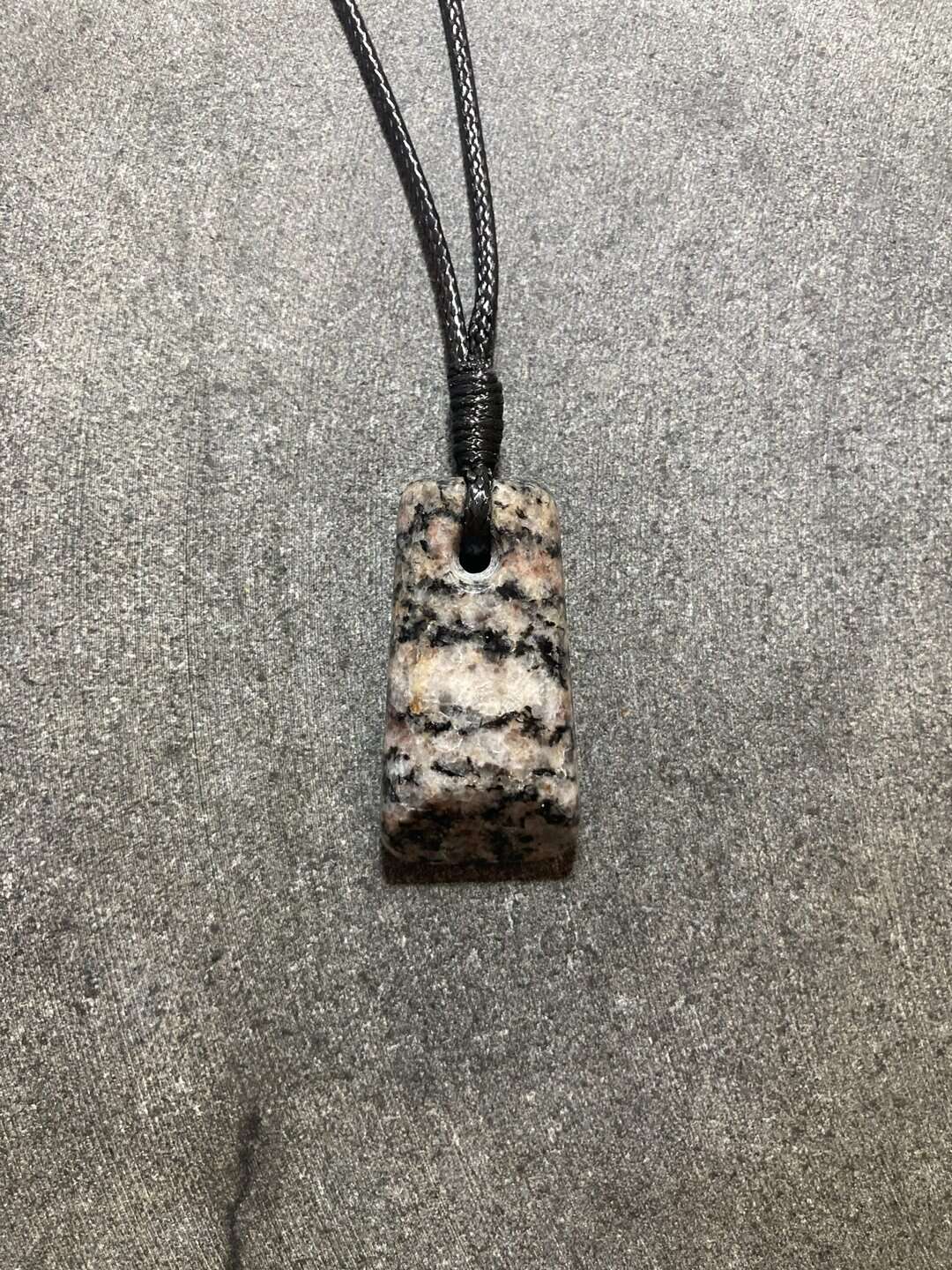 striped gneiss pendant - handmade by Gneiss Things
