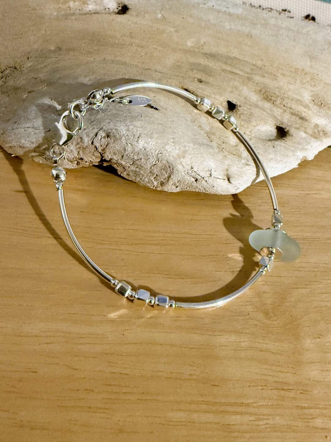 High Seas Hebridean Sea Glass Bracelet - handmade by Salka Jewellery (view 2)