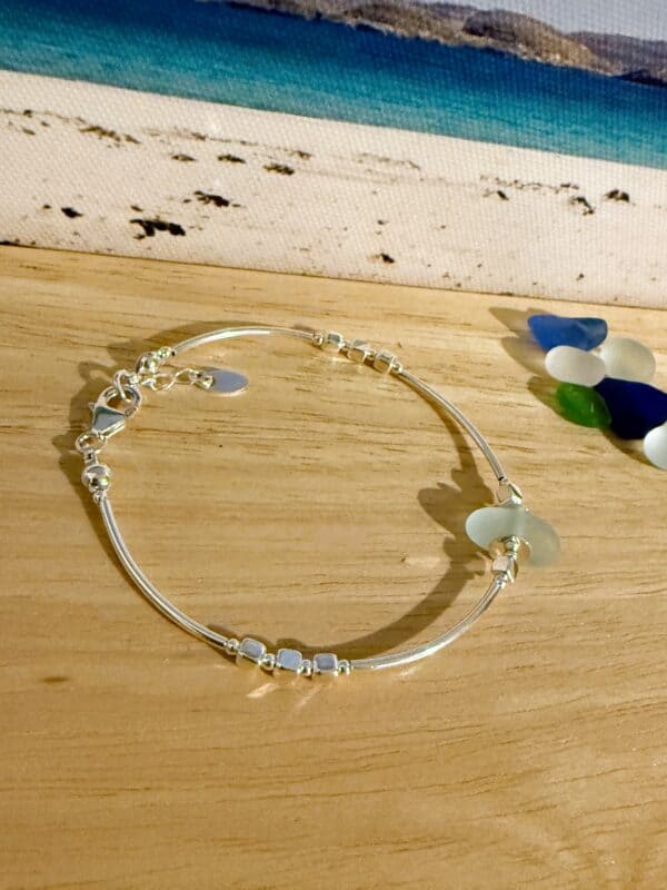 High Seas Hebridean Sea Glass Bracelet - handmade by Salka Jewellery (view 3)
