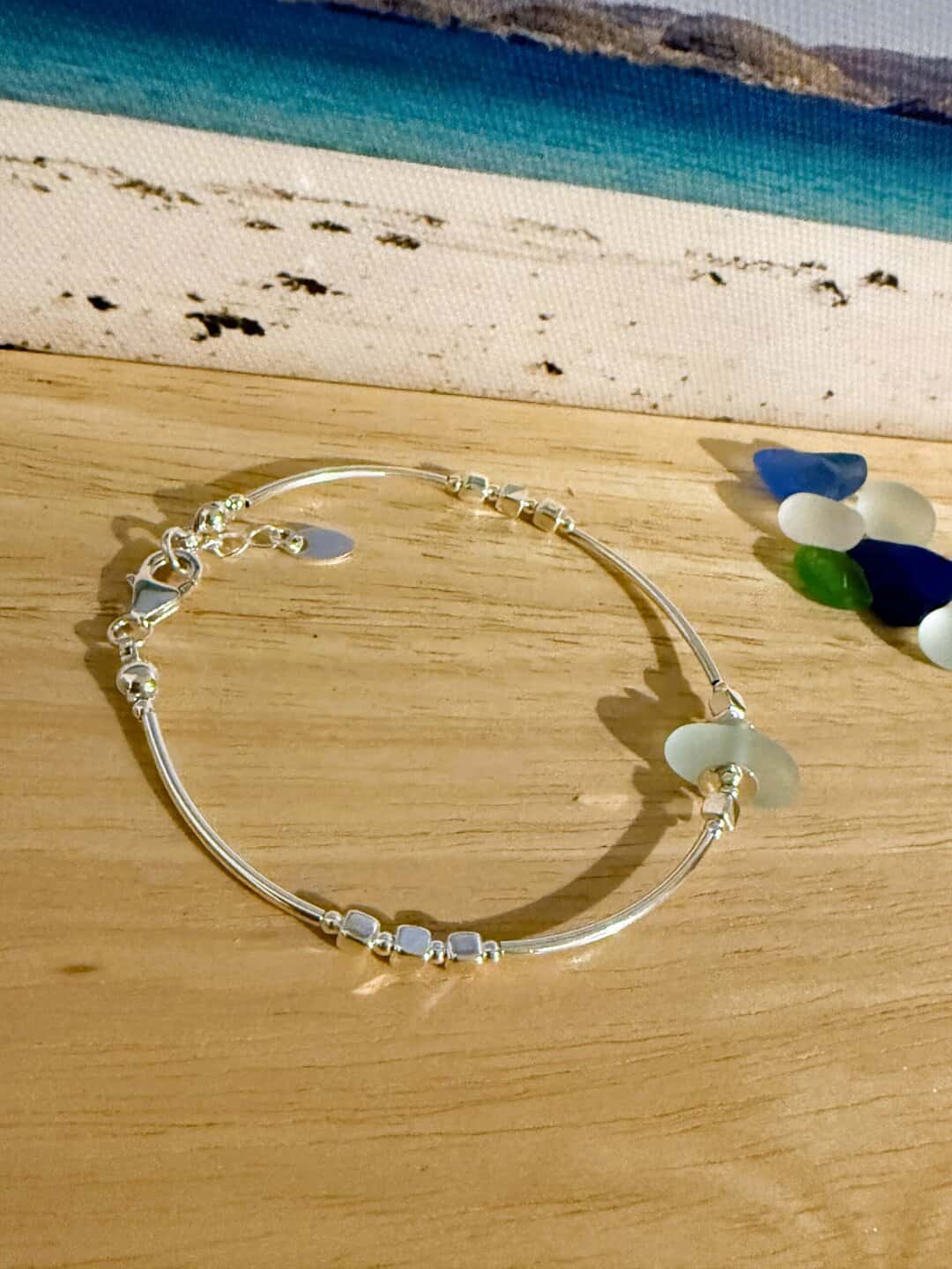 High Seas Hebridean Sea Glass Bracelet - handmade by Salka Jewellery (view 3)