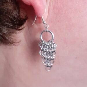 Chainmaille Hankerchief Style Drop Hook Earrings - Image 2
