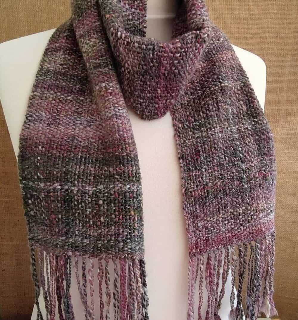 Handwoven scarf from handspun yarn - made in Shetland - Image 1