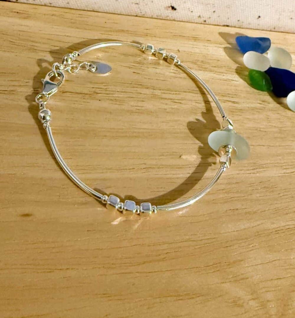 High Seas Hebridean Sea Glass Bracelet - handmade by Salka Jewellery