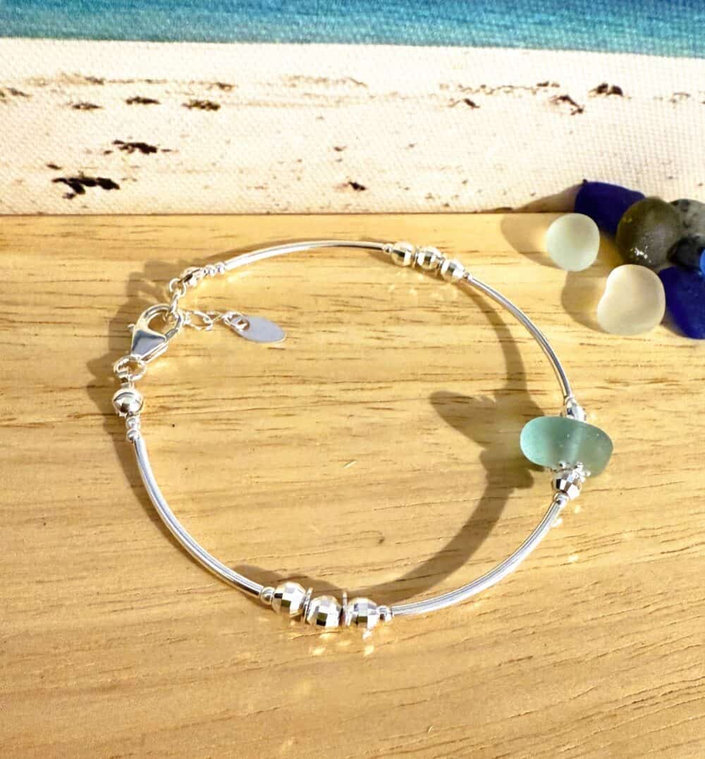 Calm Hebridean Sea Glass Bracelet - Image 2