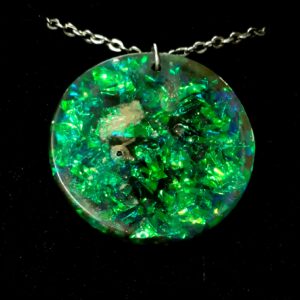Dichroic Faux Opal Brooch and Necklace ~ Choose from Option - handmade by Quiet Space Arts (view 4)