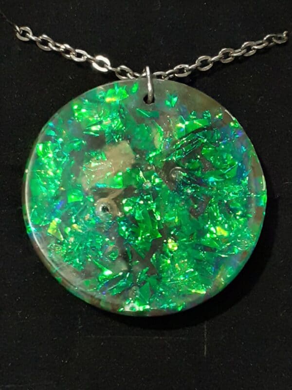 Dichroic Faux Opal Brooch and Necklace ~ Choose from Option - handmade by Quiet Space Arts (view 5)