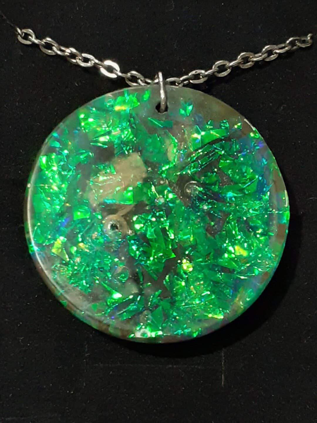 Dichroic Faux Opal Brooch and Necklace ~ Choose from Option - handmade by Quiet Space Arts (view 5)