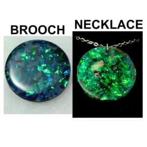 Dichroic Faux Opal Brooch and Necklace ~ Choose from Option - handmade by Quiet Space Arts