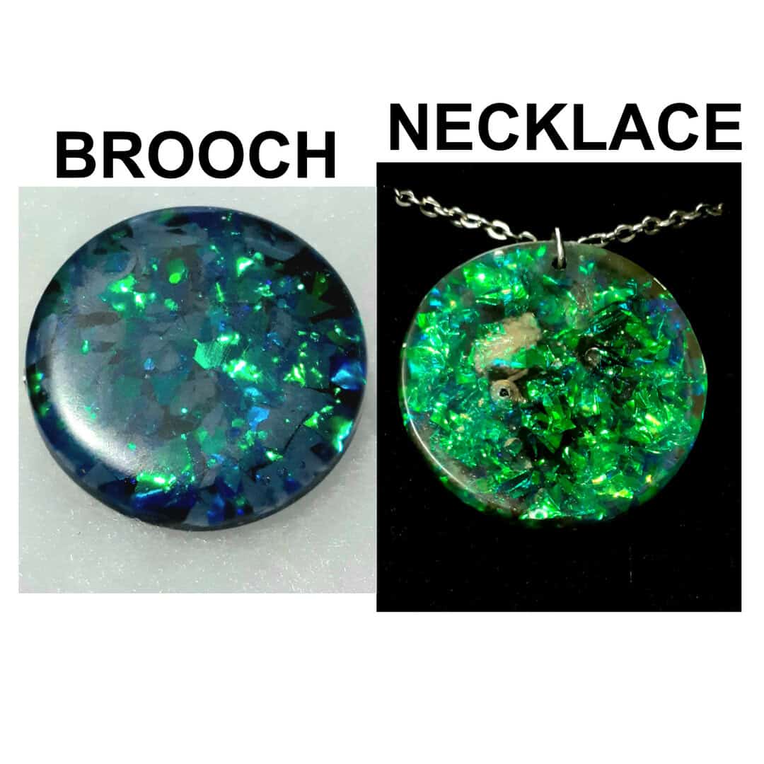Dichroic Faux Opal Brooch and Necklace ~ Choose from Option - handmade by Quiet Space Arts