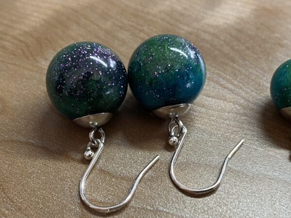 Aurora Borealis bead earrings.